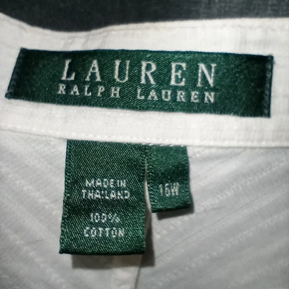 Vintage Ralph Lauren Cream High Neck Blouse Size 16 P2P 20 In Length 24.5 In - Picture 3 of 10